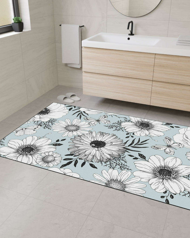 Elegant Floral Executive Area Rug with Enhanced Safety Features