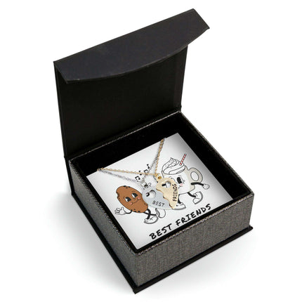 Elegant 18K Gold-Plated Best Friends Necklace Set with Personalized Gift Boxes