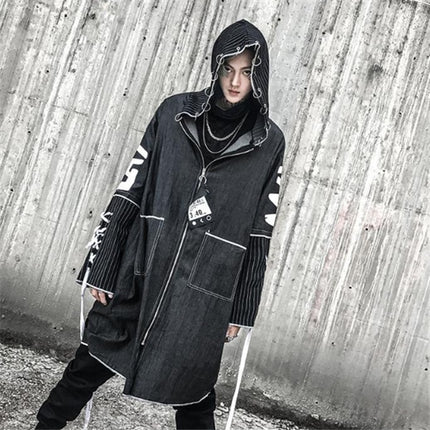 Peekaboo Studio Dark Hip Hop Coat with Warm Lining and Stylish Design