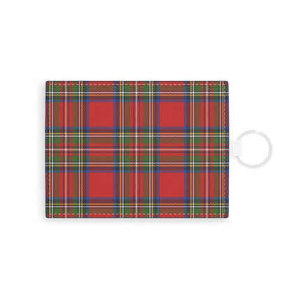 Vibrant Plaid Vegan Leather Card Holder