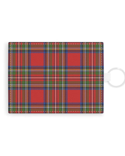 Vibrant Plaid Vegan Leather Card Holder