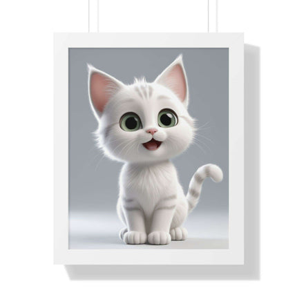 Elegant Feline Vertical Art Poster - Eco-Friendly Framed Design
