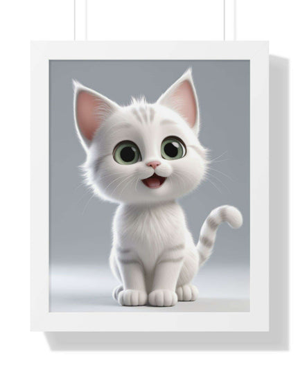 Elegant Feline Vertical Art Poster - Eco-Friendly Framed Design