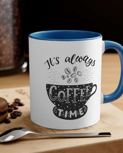 Personalized Colorful Ceramic Coffee Mug - 11oz Two-Tone Design