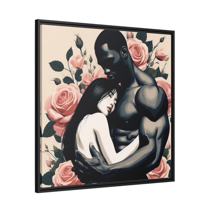 Eco-Romance Matte Canvas Wall Art Set with Sustainable Black Frame