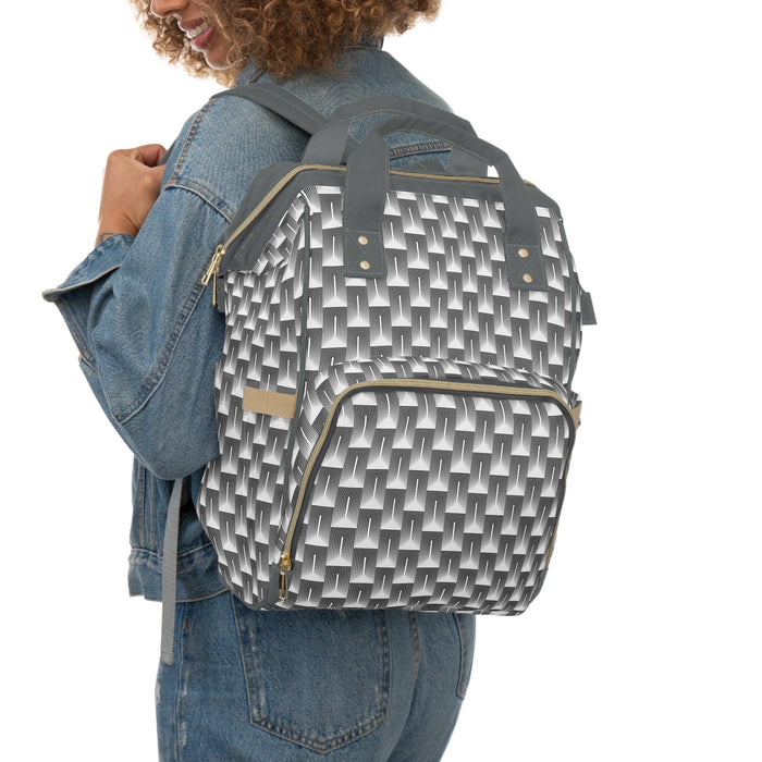 Luxury Parent's Essential: Stylish Geometric Diaper Backpack