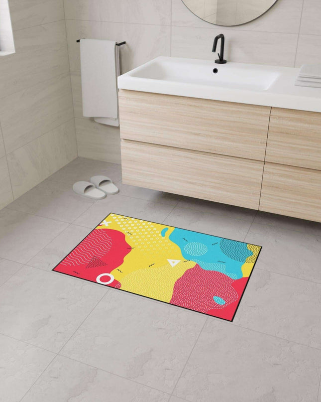 Elegant Geometric Area Rug with Stylish Black Trim by Elite House