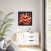 Sleek Black Pine Framed Valentine Night Canvas Art