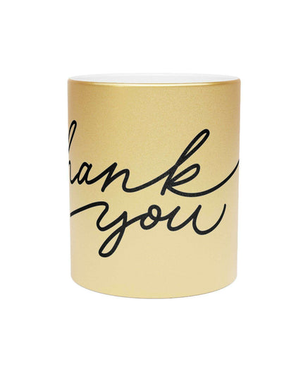 Chic Gratitude Metallic Ceramic Coffee Mug - A Luxurious Choice for Beverage Enthusiasts