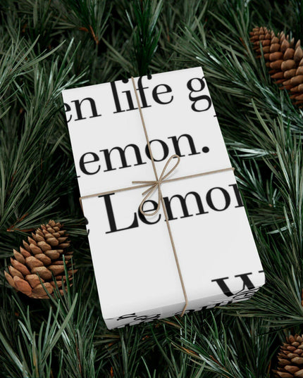 Elegant Lemon-Themed Gift Wrap Paper for Distinctive Presentations