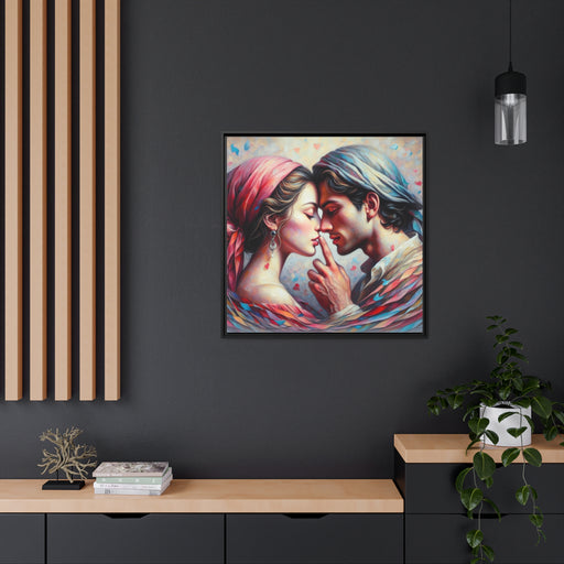 Elegant Valentine Matte Canvas Art in Black Pinewood Frame