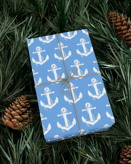 Nautical Elegance: Premium Anchor Gift Wrapping Paper Collection