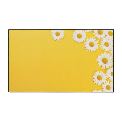 Chic Chamomile Personalized Area Rug with Modern Black Edging and Vibrant Designs