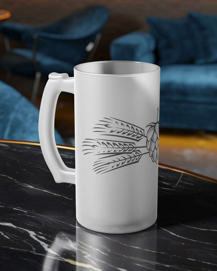 Exquisite Frosted Glass Beer Mug - 16oz Premium Stein for the Discerning Connoisseur