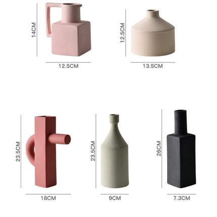 Geometric Irregular Morandi Vase Ceramic Decorative Studio Pottery