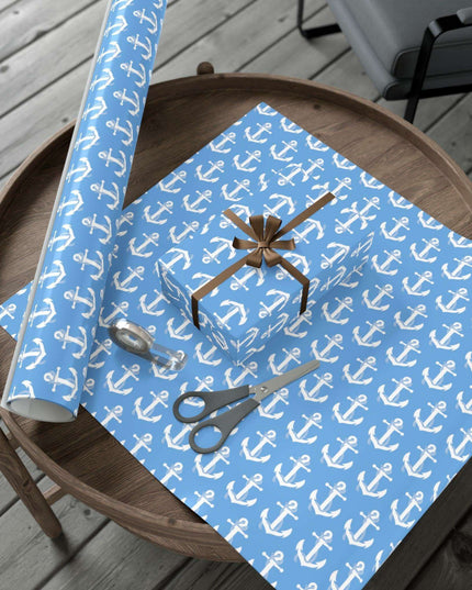 Nautical Elegance: Premium Anchor Gift Wrapping Paper Collection
