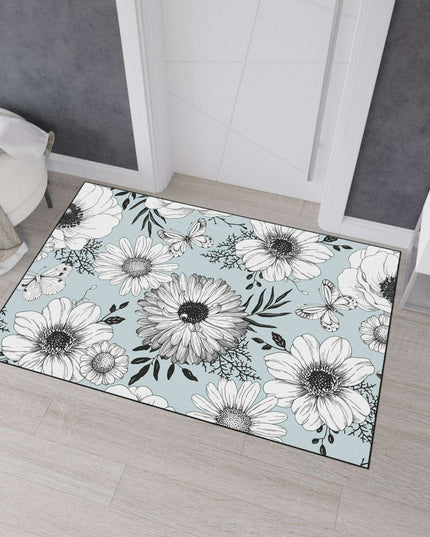 Elegant Floral Executive Area Rug with Enhanced Safety Features