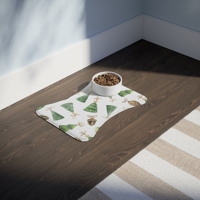 Personalized Festive Pet Feeding Mats - Quirky Bone and Fish Shapes