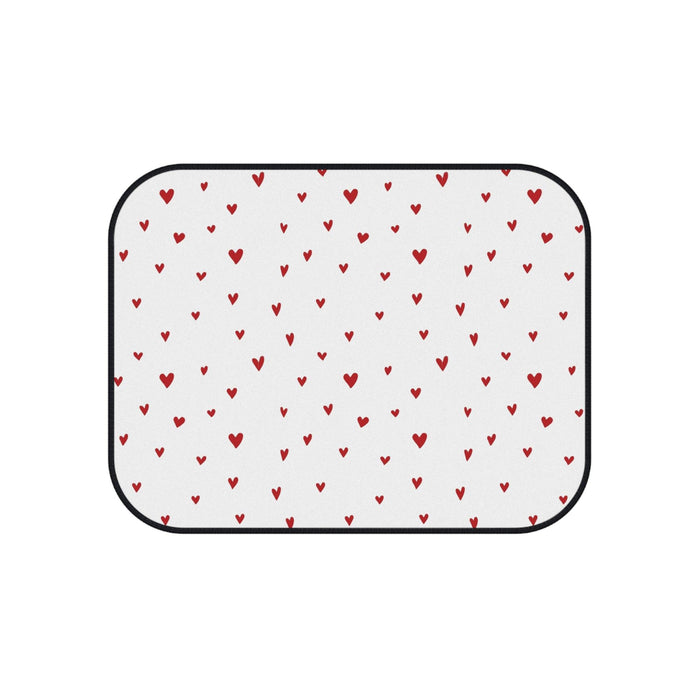 Valentine Red Rear Car Mats - Set of 2 with Non-Slip Rubber Backing