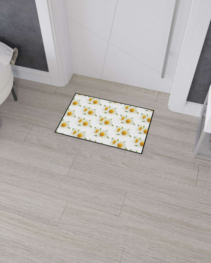 Opulent Chamomile Area Rug with Stylish Black Trim