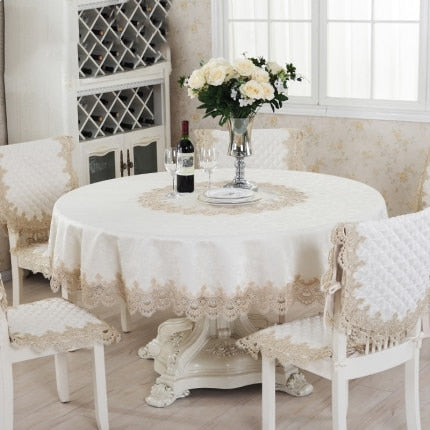 Peekaboo Studio Lace Round Tablecloth - Elegant Design & Durable Fabri