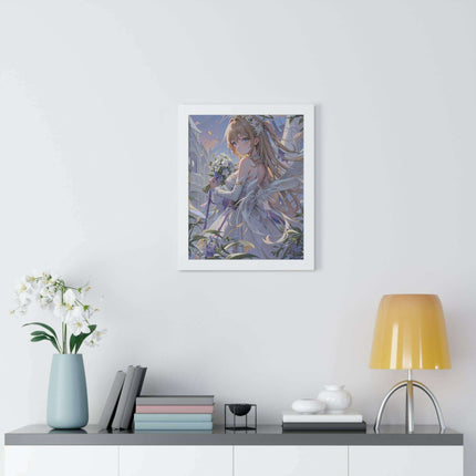 Chic Eco-Friendly Anime Girl Vertical Art Print for Sustainable Home Decor