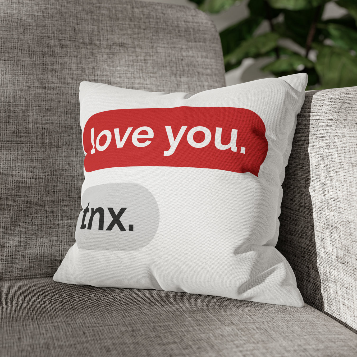 Valentine Love Text Decorative Cushion Cover
