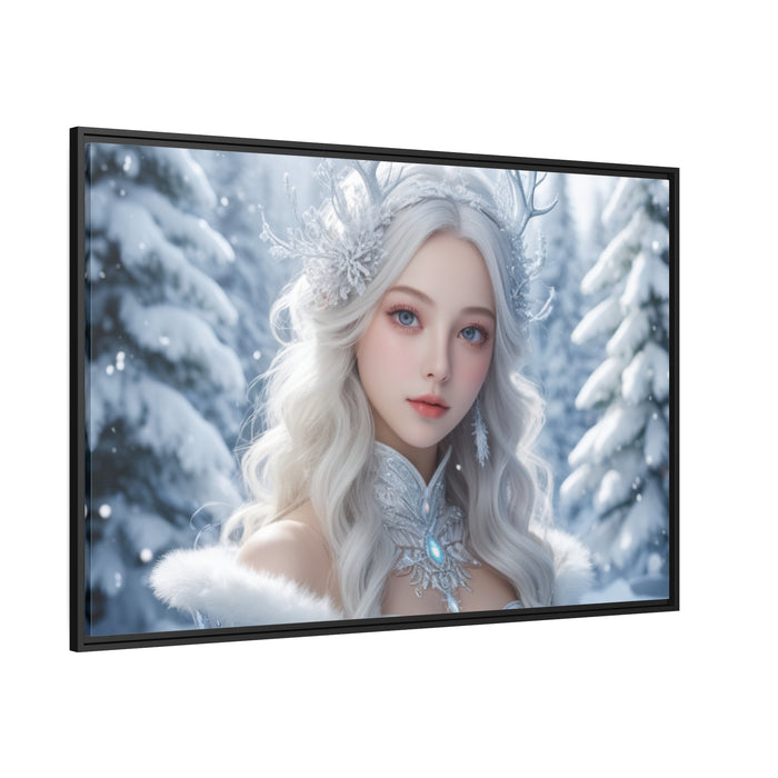 Elegant White Haired Girl Christmas Canvas - Elevate Your Home's Style
