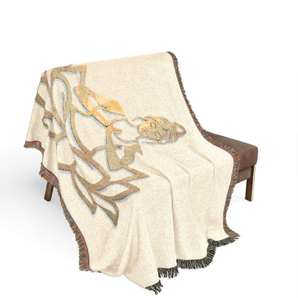 Printify Meditation Buddha Woven Blanket - Cozy Yoga Throw, Lotus Desi