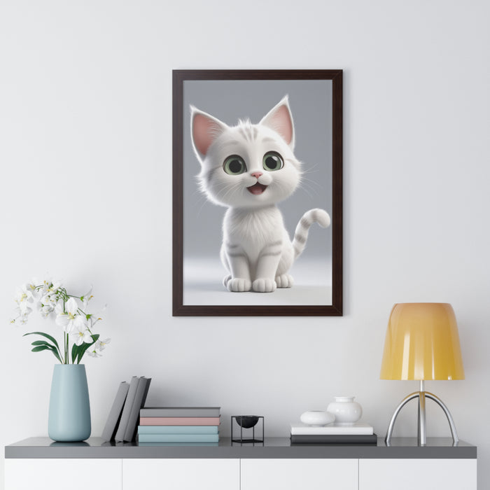 Charming Cat Framed Vertical Poster