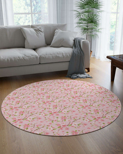 Sakura Bliss Plush Round Area Rug - Premium Quality Fun Design in Soft Chenille Blend