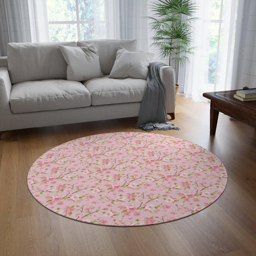 Maison d'Elite Sakura Round Rug - Fun, Bright Designs, 100% Polyester Chenille