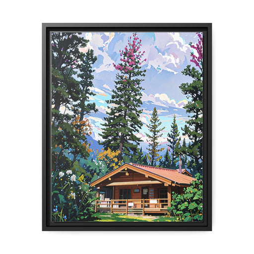 Elegant Watercolor Canvas Wall Art Set with Sustainable Black Pine Frame