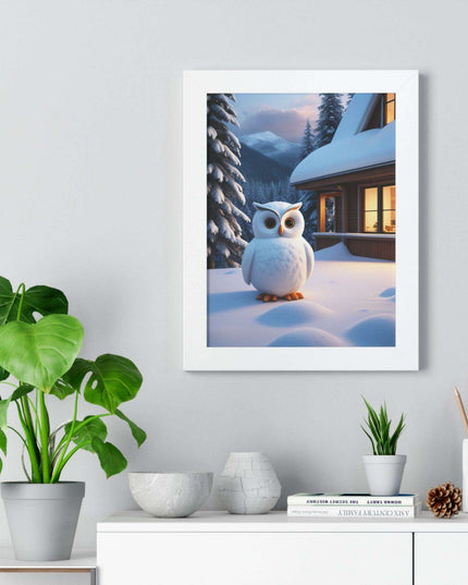 Charming Sustainable Owl Framed Art Print - Maison d'Elite Vertical Poster