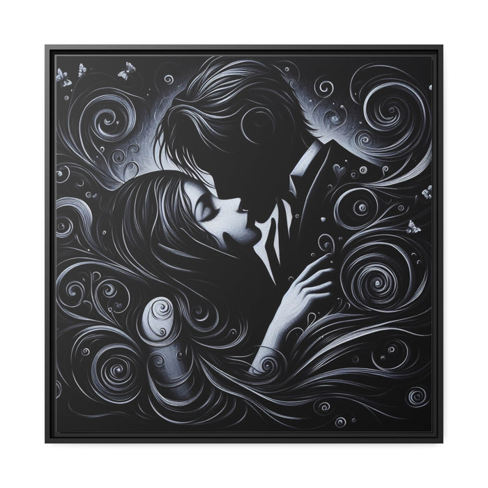 Elegant Love Premium Canvas Wall Art - Modern Black Frame Collection
