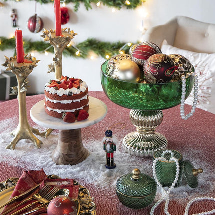 Room & Decor Set of 6 Red Glass Christmas Ball Ornaments - 3.9" Diamet