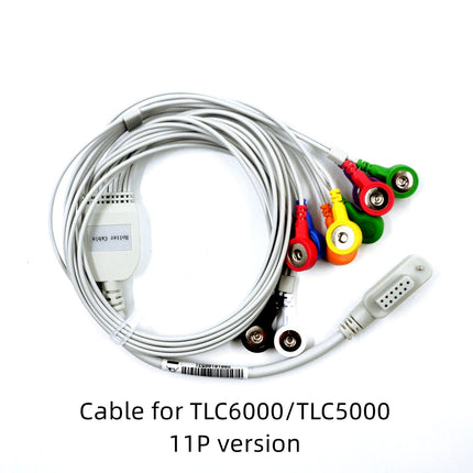Type A 12 Lead ECG Cable 11P for CONTEC TLC6000 TLC5000 Leadwire Snap Holter
