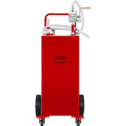 35 Gallon Fuel Caddy with Manual Pump & Wheels - Red