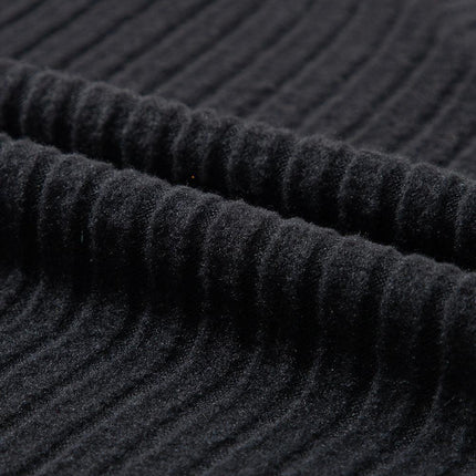 Elegant Black Ribbed V-Neck Lounge Set