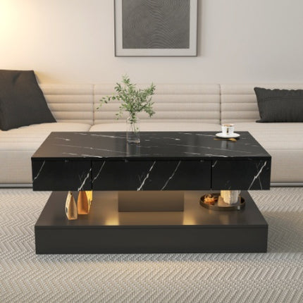 Peekaboo Studio 6.93" High LED Modern Coffee Table with Color Changing