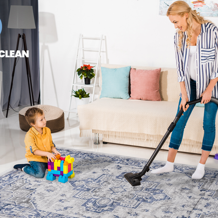 Room and Decor 6X9 Blue Grey Stain Resistant Non-Shedding Area Rug