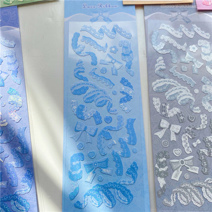 Peekaboo Studio Lace Ribbon Cuckoo Card Sticker - Handmade & Elegant