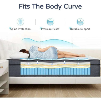 12-Inch Luxury Gel Infused Queen Hybrid Mattress - Très Elite