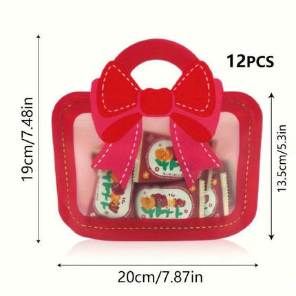 12-Pack Elegant Self-Standing Gift Bags with Charming Bows - Ideal for Celebrations, Treats & Business Packaging..
