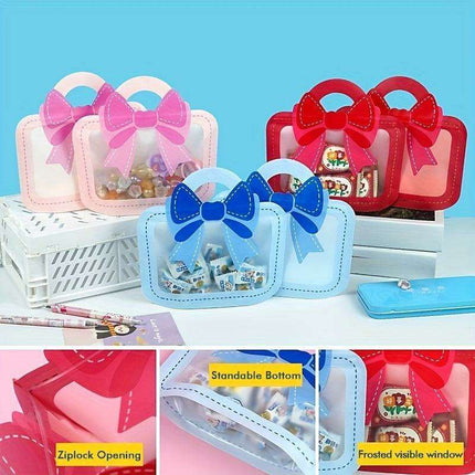 12-Pack Elegant Self-Standing Gift Bags with Charming Bows - Ideal for Celebrations, Treats & Business Packaging - Très Elite