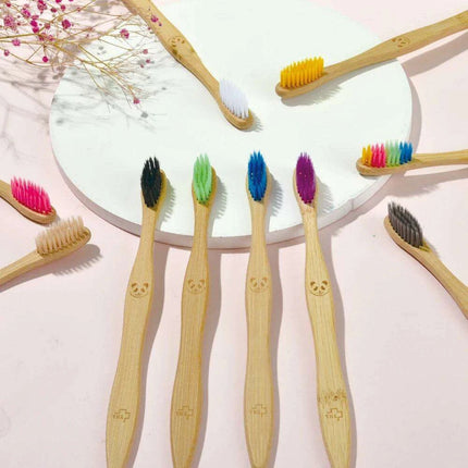 12 Pcs Charcoal Bamboo Toothbrushes Soft Eco-Friendly - Très Elite