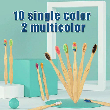 12 Pcs Charcoal Bamboo Toothbrushes Soft Eco-Friendly - Très Elite