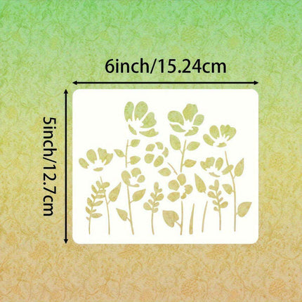 12-Piece Reusable Floral Stencil Set with Cherry Blossom and Vine Patterns - Très Elite