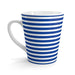 Sophisticated 12 oz Ceramic Latte Mug with White and Blue Stripes