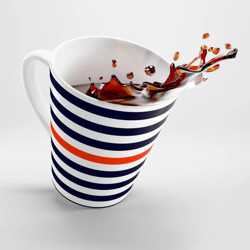 Nautical Striped Latte Ceramic Coffee Cup - 12 oz (0.35l)